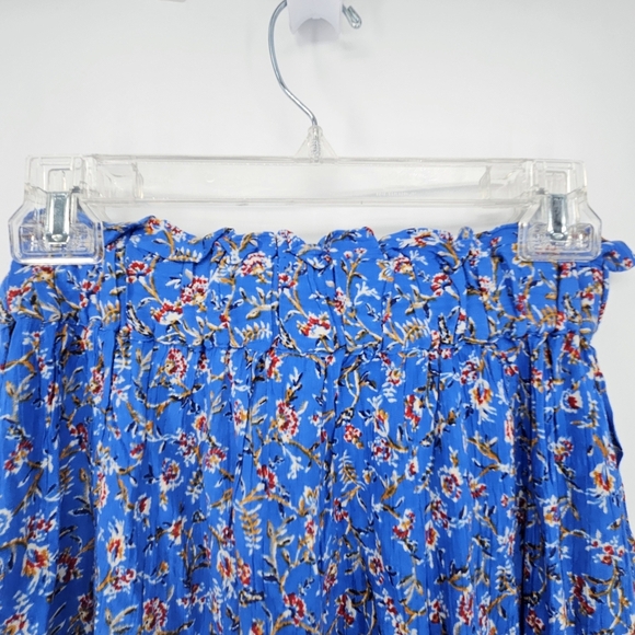 NWT Band of The Free XS Blue Floral Wide Leg Smocked High Waist Palazzo Pants - Picture 4 of 8